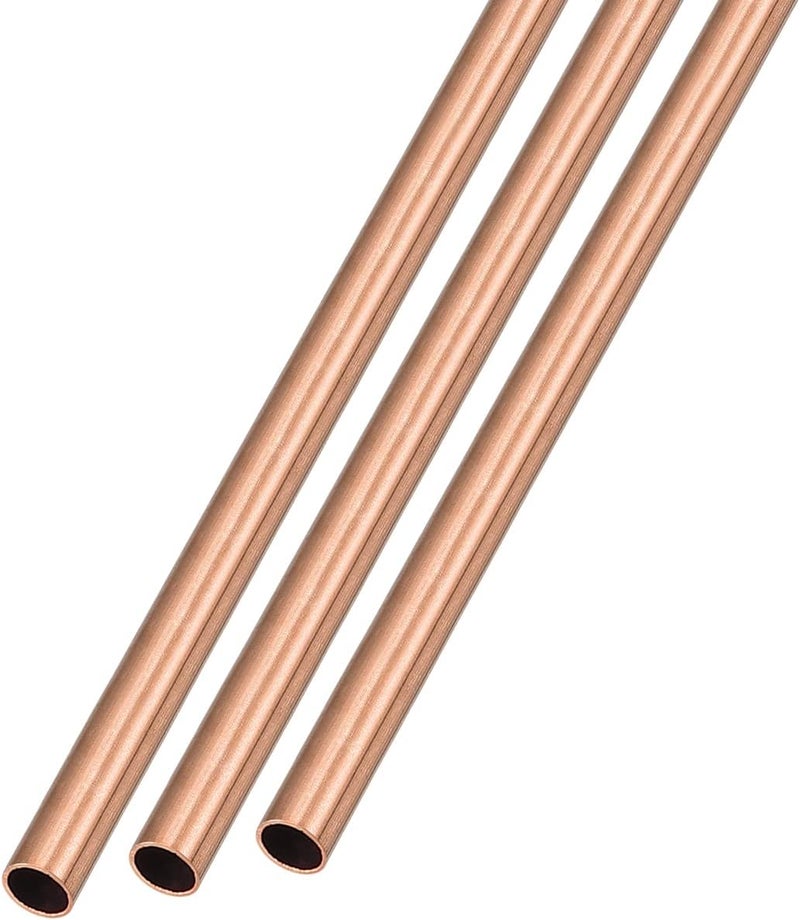 METALLIXITY أنبوب نحاسي (4 مم OD × 0.2 مم سمك × 300 مم طول) 3 قطع، أنابيب مستقيمة - لتأثيث المنزل، الآلات، الحرف اليدوية DIY - Image 1